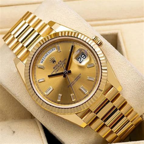 rolex day date 40 silver on wrist|day date 40mm yellow gold.